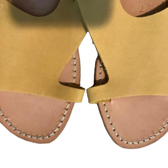 Lanapo Mustard Italian Leather Sandals Size 7 - Picture 4 of 15